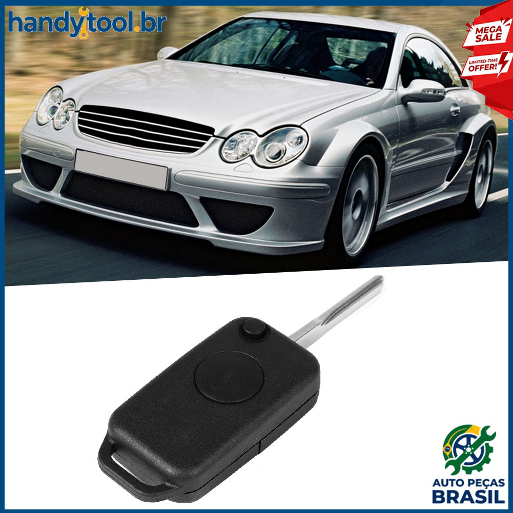 Handytool.br Capa com chave flip para carro, capa ABS com 1 botão, adequada para Mercedes Benz 1984-2004
