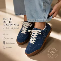 Tênis Casual Feminino Pespontado Confortável