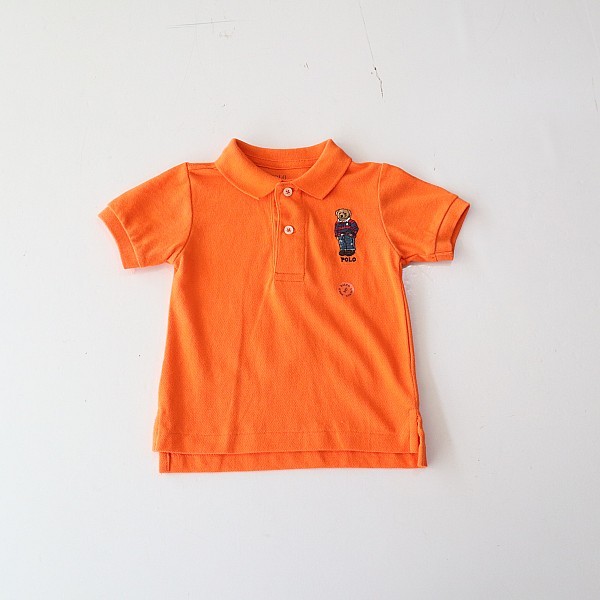 Verão meninos meninas de manga curta camiseta polo algodão pulôver solto Casual Split bordado crianças bebê topo F1