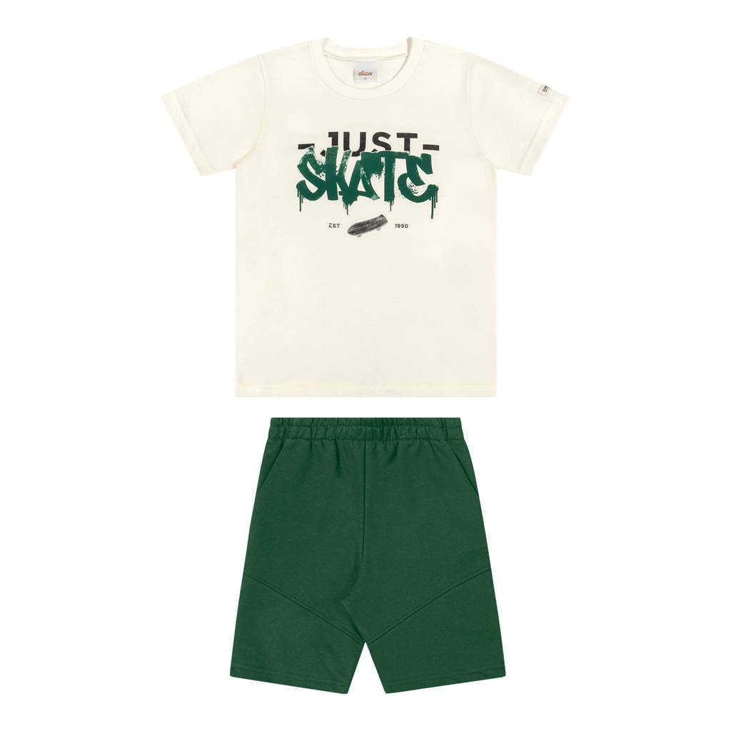 Conjunto Curto Infantil Menino Urban Elian Bege — imagem 2 de 2
