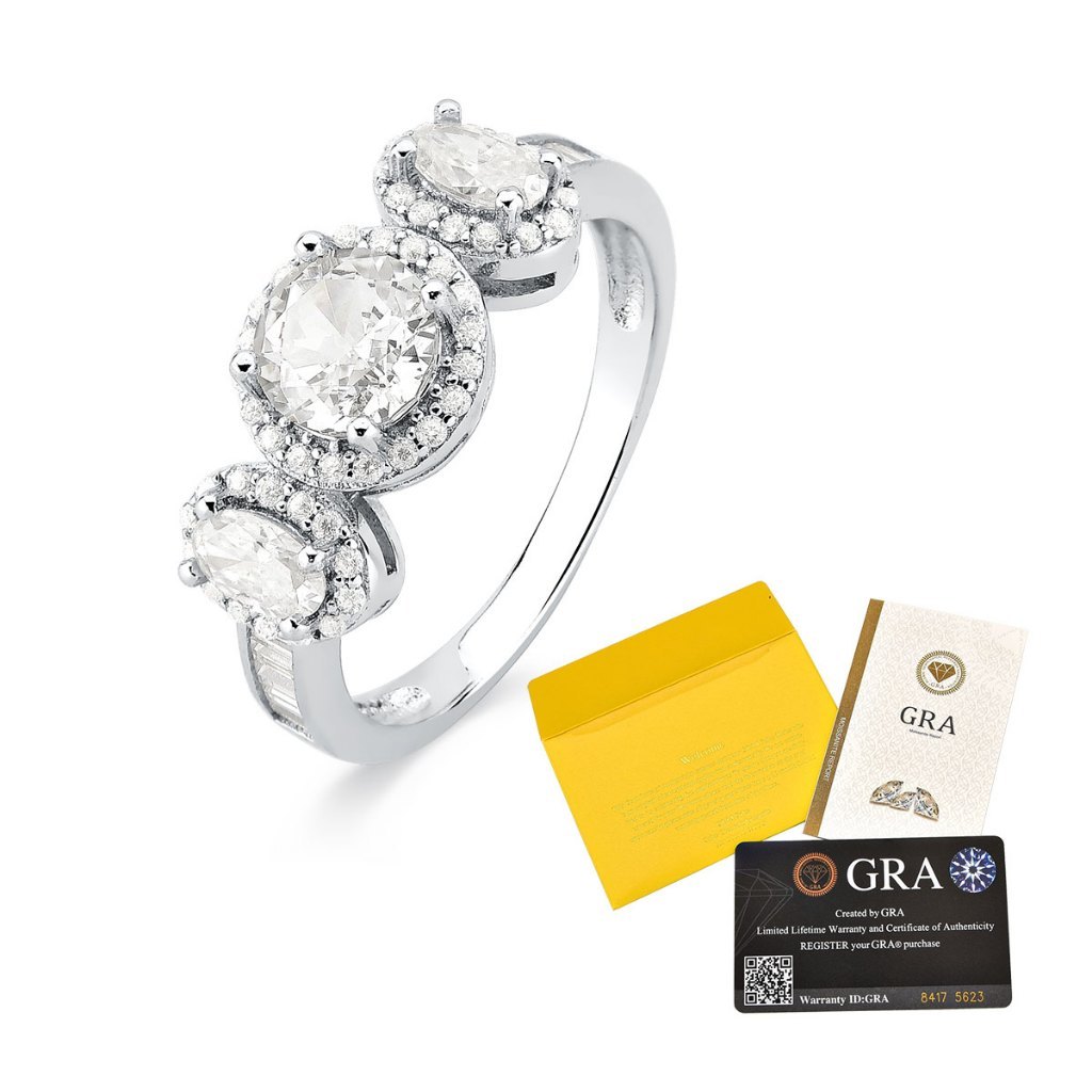 Anel Moissanite de Prata 925 Ponto de Luz Cravejado | Diversas Cores