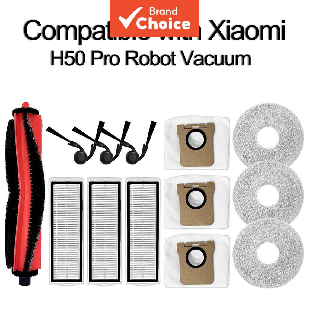 Compatível com o Robô Aspirador Xiaomi H50 Pro, Filtro HEPA, Saco de Pó e Acessórios de Reposição de Pano de Mop