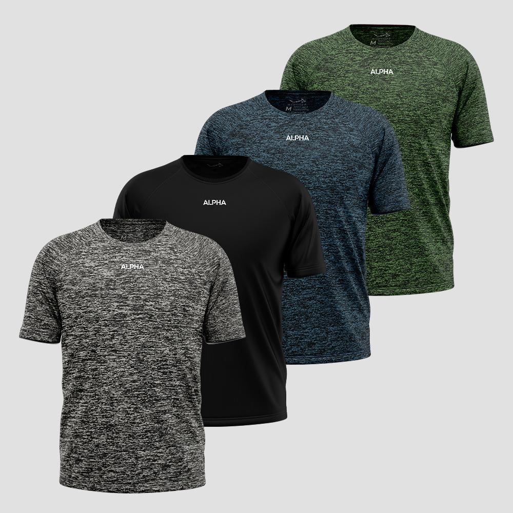 Kit 4 Camisetas Masculina Dry Alpha - Essential