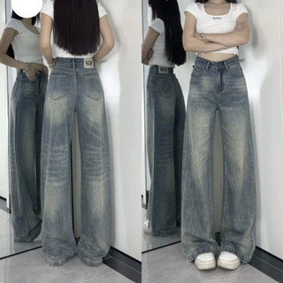 Americano Retro calças de perna larga feminino outono cintura alta solto estilo preguiçoso Drape sentir não Leggings lig