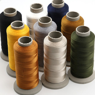 Linha de costura Jeans ousada de três fios, linha preta e branca para máquina de costura, linha de couro, linha grossa d