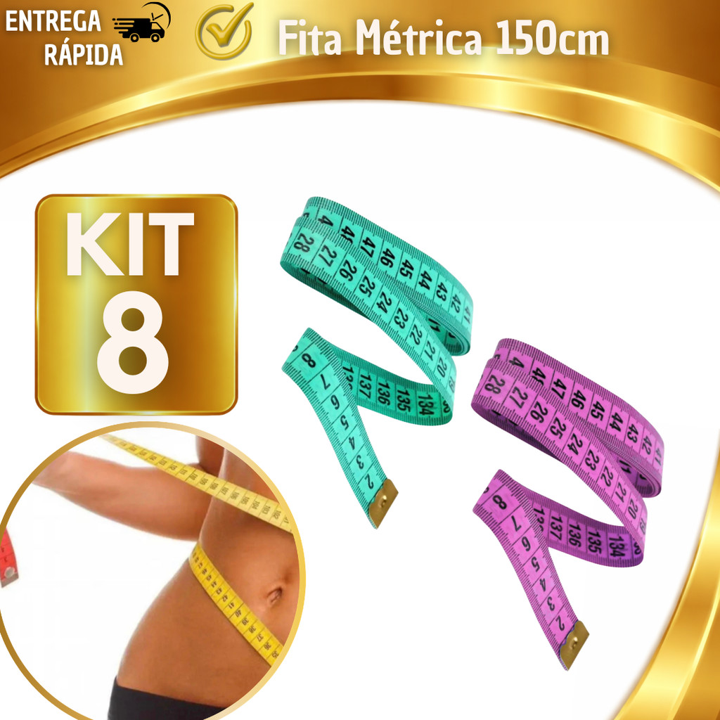 Kit 2/4/6/8 Fitas Métricas Premium Costura Trena Flexível Corporal Medidor de Medidas Profissional
