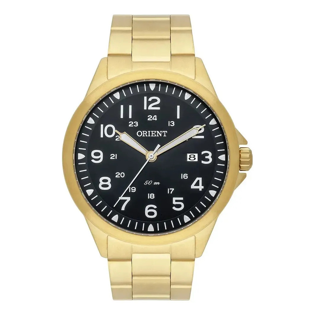 Relógio Orient Masculino Mgss1199 P2kx Dourado Fundo Preto Dourado Preto