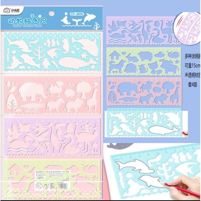 Estudante modelo Animal modelo gráfico desenho régua oco desenho régua criativa desenho régua manuscrito bom ajudante