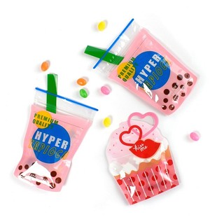 Cor bonito em forma especial leite chá forma transparente pequeno doces zíper saco influenciador saco de biscoito Niuza 