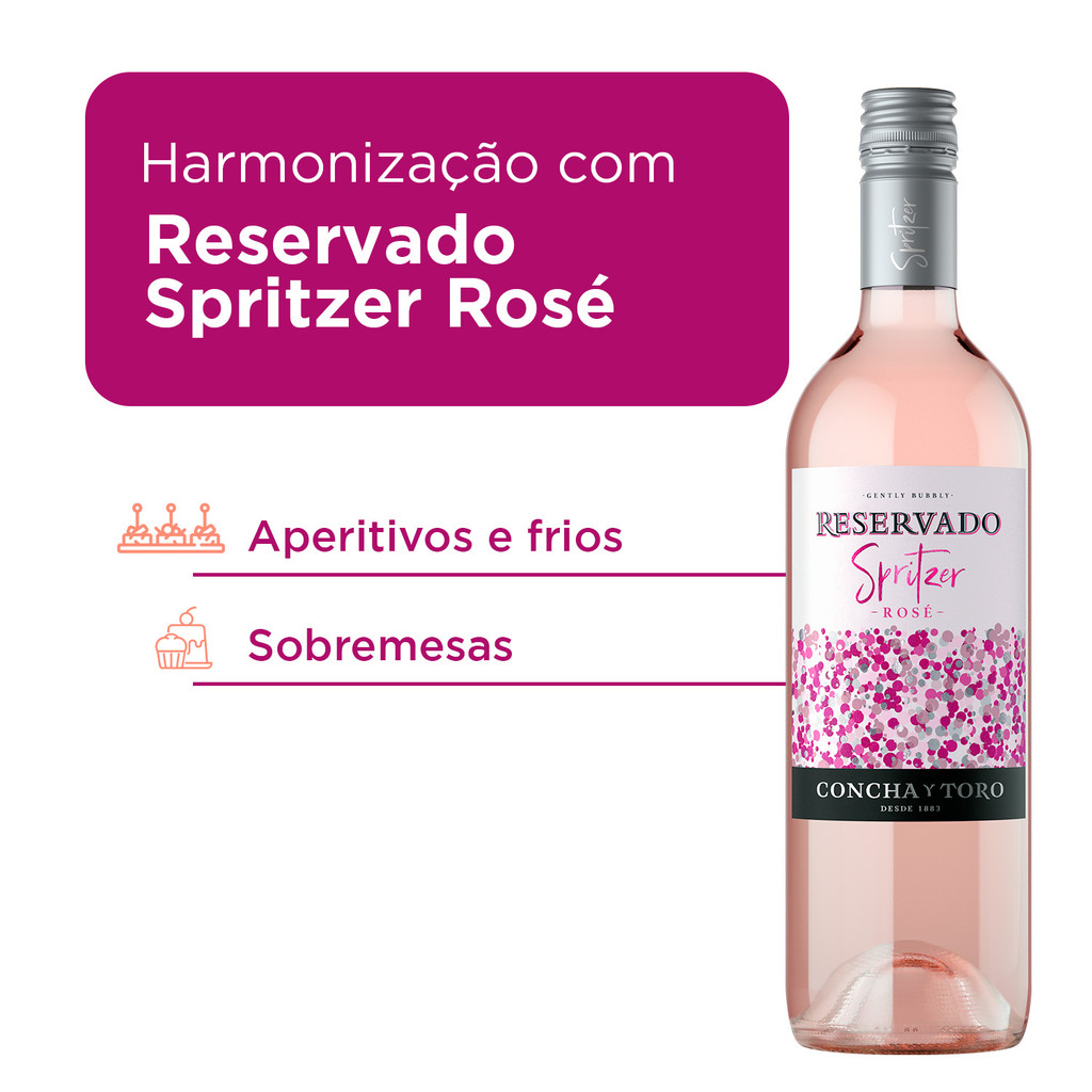Vinho Chileno Reservado Spritzer Rosé Frizante 750ml - 3 Unidades — imagem 2 de 2