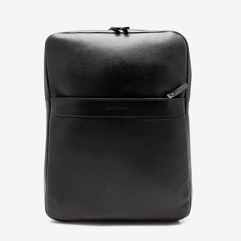 Mochila Slim de couro preto