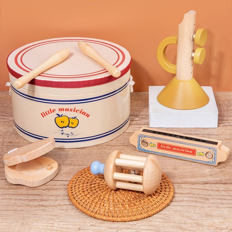 Orelha Educação Infantil Crianças Simulação Instrumentos Musicais Conjunto de 5 Peças Orff Instrumento de Percussão Tamb