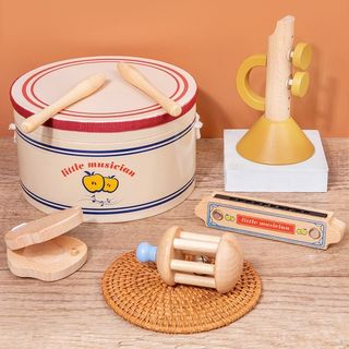 Orelha Educação Infantil Crianças Simulação Instrumentos Musicais Conjunto de 5 Peças Orff Instrumento de Percussão Tamb