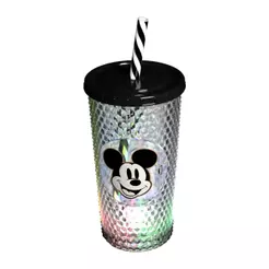 Copo Luz LED Mickey Preto Lembrancinha Presente Dia das Crianças Festa Plasútil