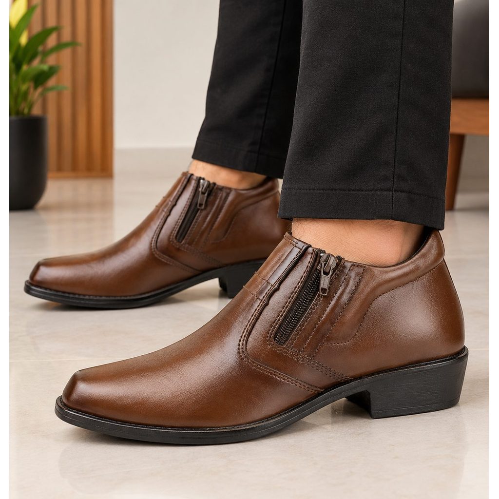Botina Social Masculina Elegante Para Igreja Casamento Festa Com Zíper Sapato Bota