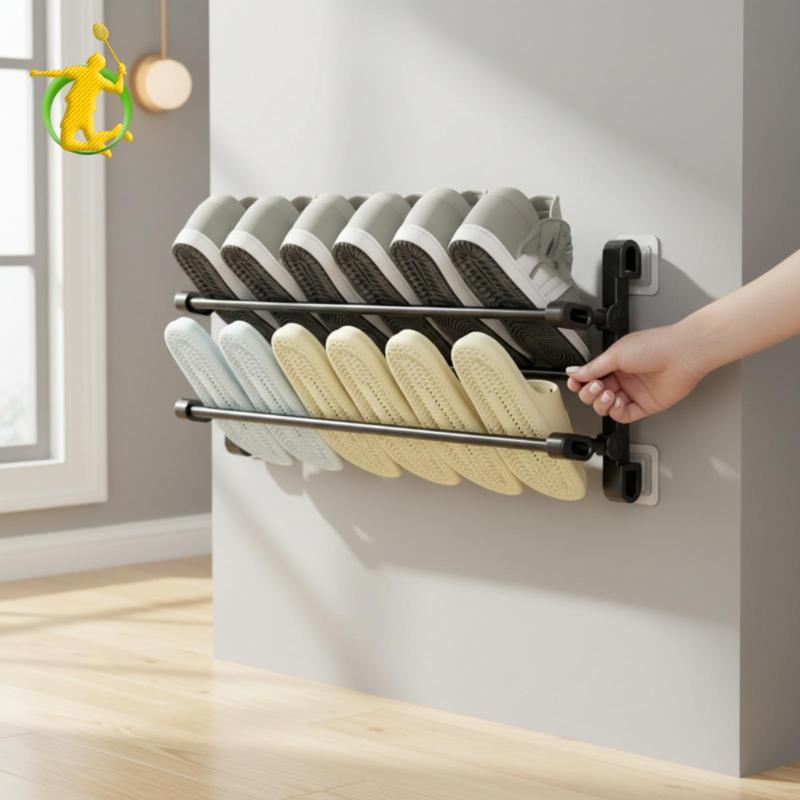 [Asiyy] Sapateira Sobre A Porta Dobrável Suporte Para Sapatos Que Economiza Espaço Banheiro , Entrada 50 Cm