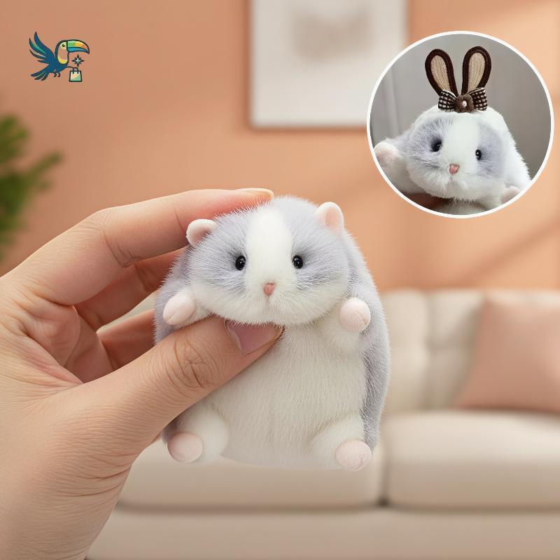Kawaii Fofo Hamster Chaveiro De Pelúcia Mini Desenho Animado Pingente De Animal De Estimação Decoração Bapa Para Criança