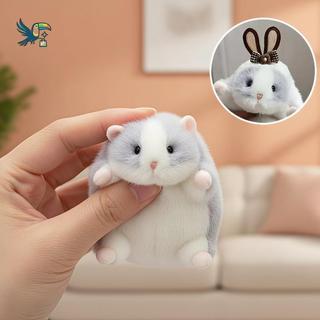 Kawaii Fofo Hamster Chaveiro De Pelúcia Mini Desenho Animado Pingente De Animal De Estimação Decoração Bapa Para Criança