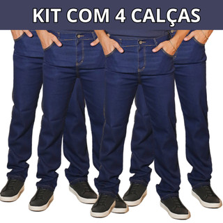 Kit 4 Calças Jeans Masculina Trabalho/Passeio Elastano Lycra Direto Da Fábrica