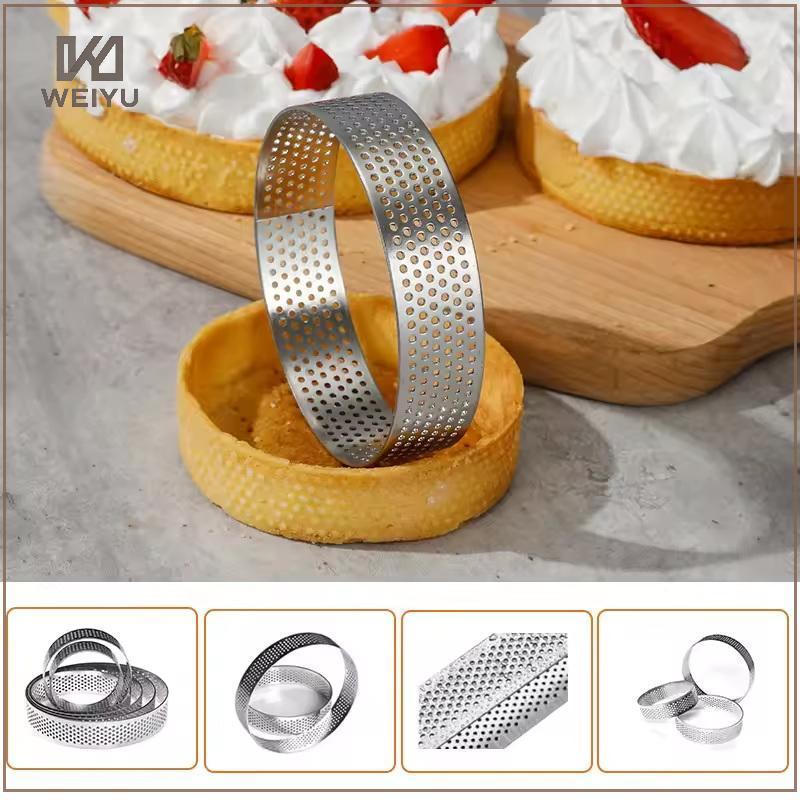 WEIYU 5/6/7/8CM Clássico 304 Aço Inoxidável Mousse Anel Bolo Molde Com Buraco Tart Inferior Torre Torta Frutas Quiches F