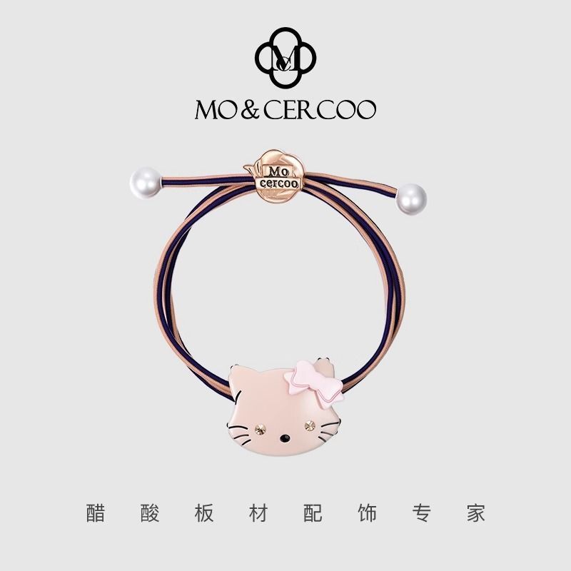 Mo & Cercoo bonito gato laço de cabelo rabo de cavalo acessórios para o cabelo folha de acetato gravata cabeça jóias sim