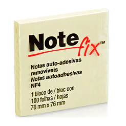 Bloco de notas adesivas Notefix amarelo 76x76mm 100 folhas 3M