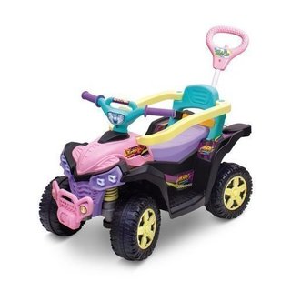 Quadriciclo Infantil Rosa Haste Anel Removível Cinto Segurança Plástico Maral