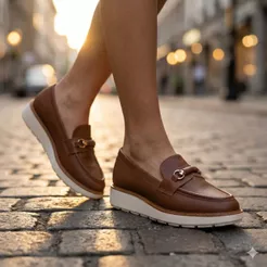 Mocassim Feminino Modare Adereço Dourado/Marrom