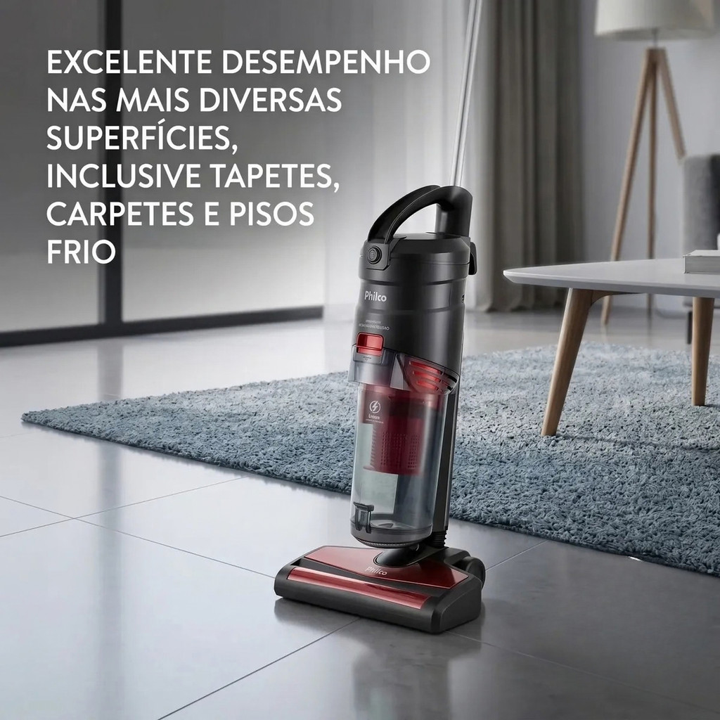 ASPIRADOR DE PÓ PORTÁTIL E VERTICAL 2000W POWER CLEAN PHILCO 127V — imagem 2 de 2