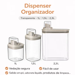 Dispenser Organizador Flow 1L 1,5L 2,3L Dosador Sabão Amaciante Lavanderia