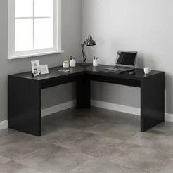 Escrivaninha Mesa Escritório Angular em L ME4116 157,3cm Preto Preto