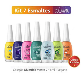 Coleção Divertidamente 2 Colorama - Kit 7 Esmaltes Cores Sortidas