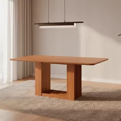 Mesa para Sala de Jantar Ariela 210 cm sem Vidro Marrom/Cinamomo 210