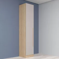 Guarda Roupa Modulado 1 Porta San Diego Bege/Aveiro Oak/Cinza Urbano Aveiro Oak/Cinza Urbano