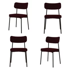 Kit com 4 Cadeiras para Sala de Jantar Mona Yescasa Vermelho/Bordô Bordô