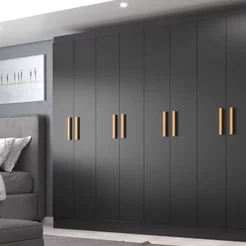 Móveis para Quarto Guarda-Roupa 8 Portas Paris Preto Preto