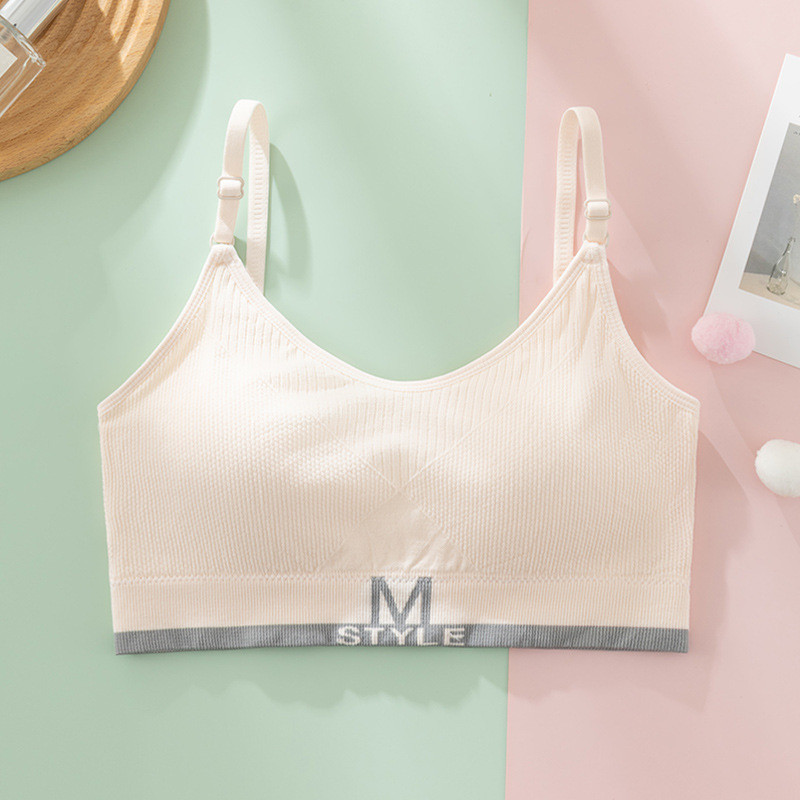 Sem costura tubo superior roupa interior feminina seios pequenos reunindo sem anel de aço estilo menina verão estilo fin