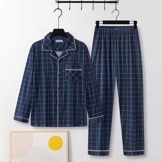 Pijama masculino de algodão puro de alta qualidade Casual pode usar fora da primavera outono calças de manga comprida te