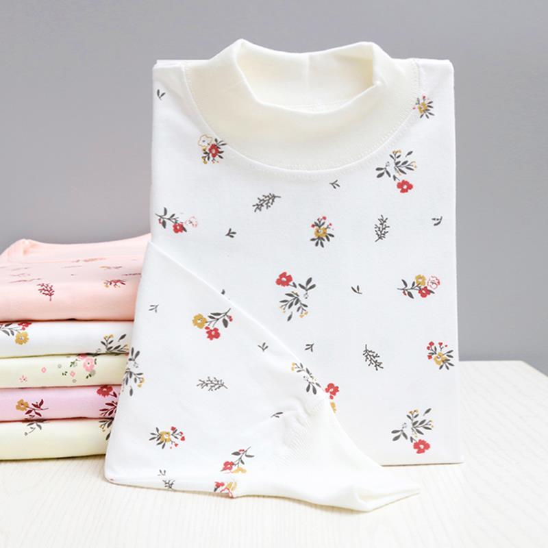100% algodão roupas de outono topos femininos quente puro algodão gola média alta engrossado roupa interior antiquado mo