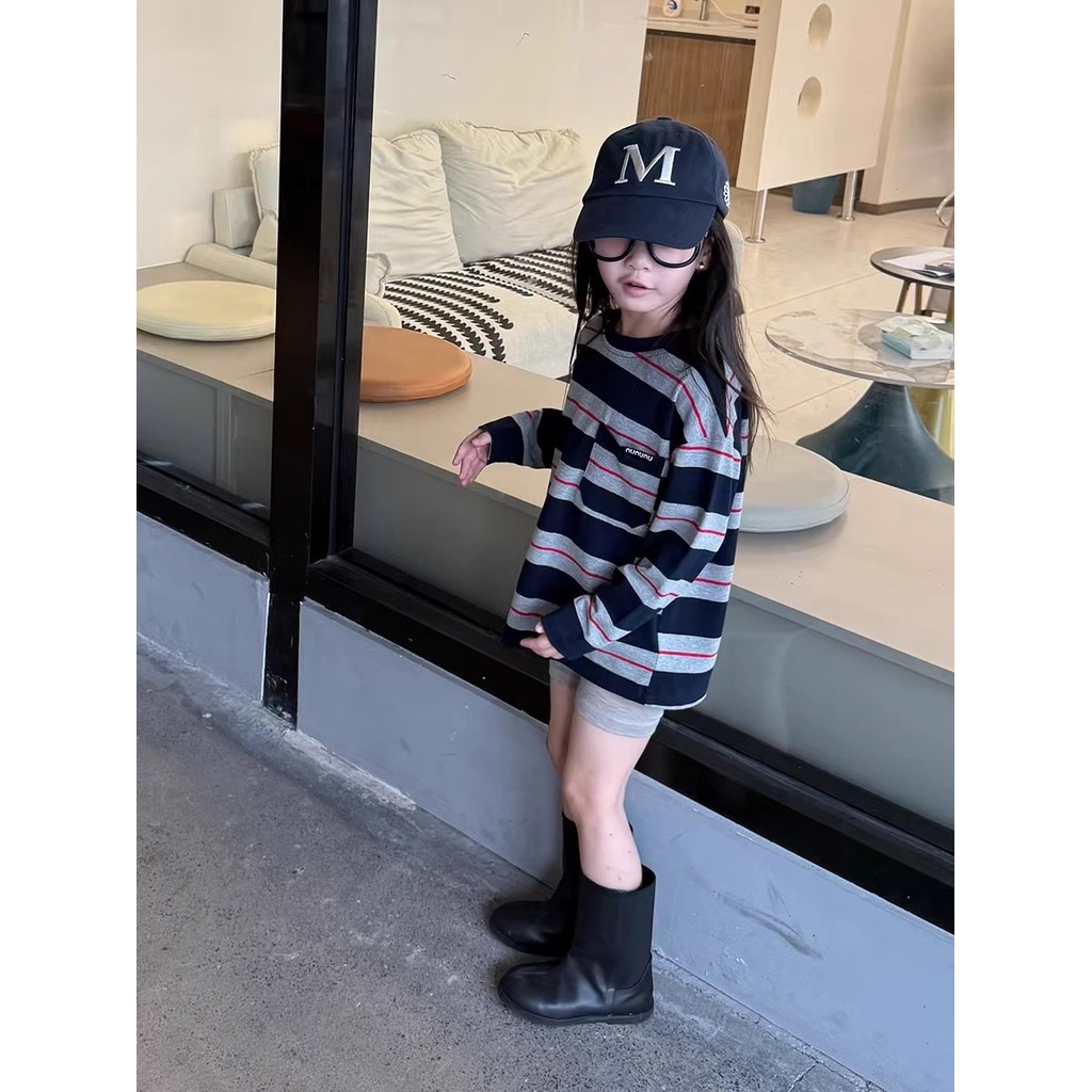 Crianças roupas meninos meninas camisetas de manga comprida 2026 novo estilo roupas de outono estilo coreano usar menina