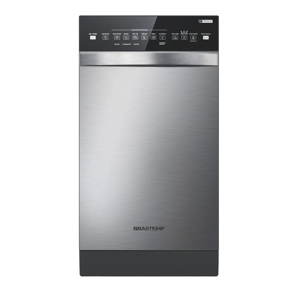 Lava-Louças 10 Serviços Brastemp cor Inox com Ciclo Pesado - BLF10BR