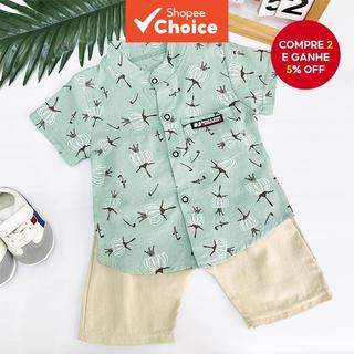 Conjunto De Roupa Para Bebê Menino 0-5 Anos – Camiseta E Shorts De Algodão Com Estampa De Dente De Leão Uso Casual De Ve