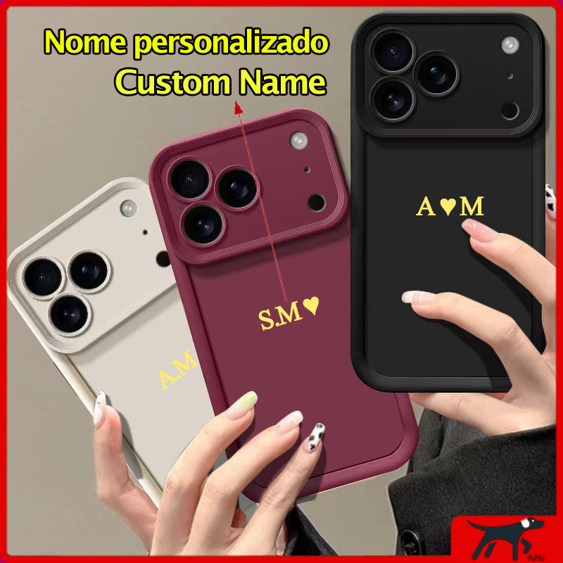 Capa De Letras Douradas Com Iniciais De Nome Personalizado Para iPhone Air 17 16 15 14 13 12 11 Pro Max em Oferta na Shopee