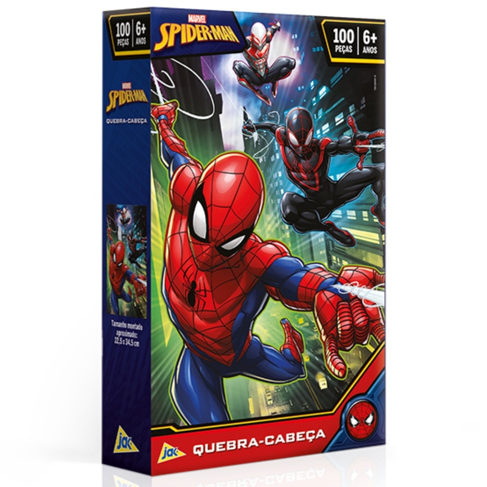 QUEBRA CABEÇA SPIDER MAN 100 PEÇAS TOYSTER PUZZLE HOMEM ARANHA FILME SUPER HERÓI MARVEL COMIC SPIDEY