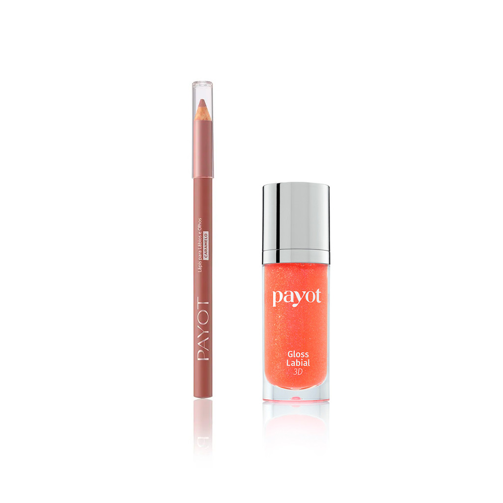 Kit Labial Chérie Payot 3 - Gloss Coral 10 + Lápis Caramelo em Oferta na Shopee
