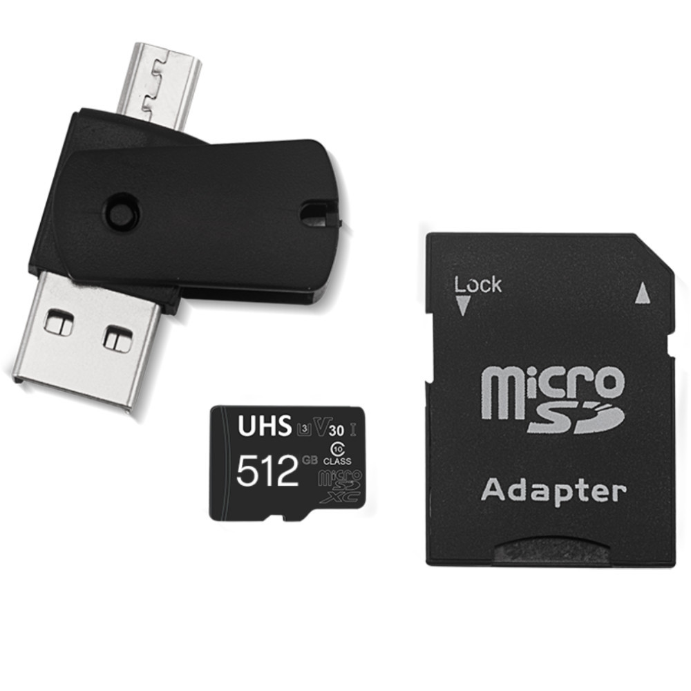 Kit 4 em 1 Cartão de Memória 512GB Ultra High Speed-I U3 + Adptador USB/OTG Tipo C + Adaptador SD - MC155 em Oferta na Shopee