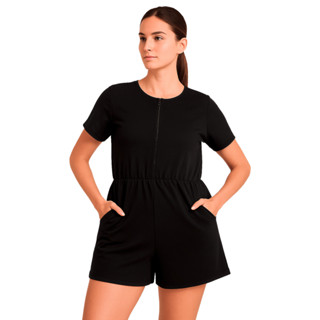 Macaquinho Curve e Plus Size em Moletinho Com Zíper Feminino Adulto em Oferta na Shopee