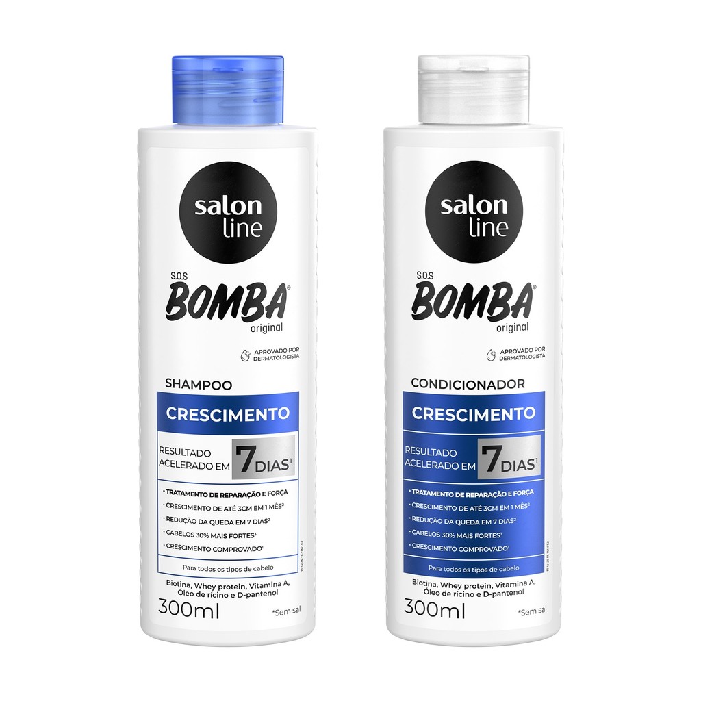 Kit Shampoo e Condicionador SOS Bomba Original 300ml Salon Line em Oferta na Shopee