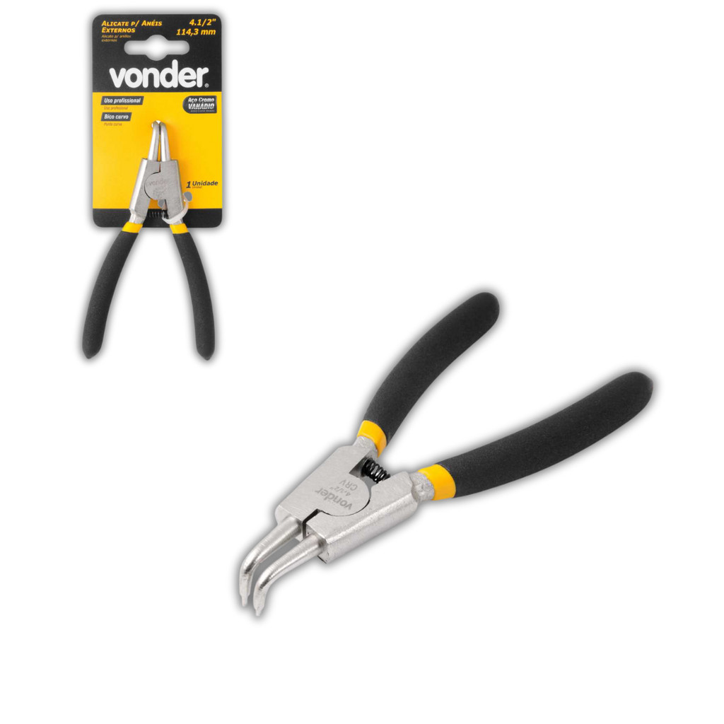Alicate para Anéis Externos Bico Curvo 4.1/2" 114 mm Vonder