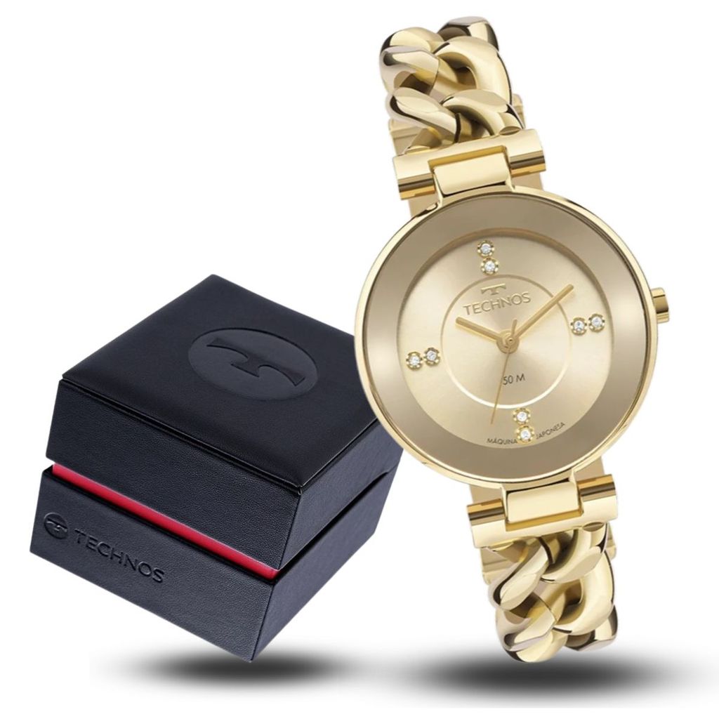 Relógio Feminino Technos Elos Elegance Dourado Original NF